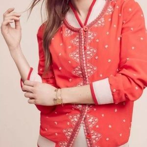 Anthropologie arabella embroidered bomber jacket